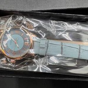 NIB Timex Watch with Blue Leather Strap in Gift Box