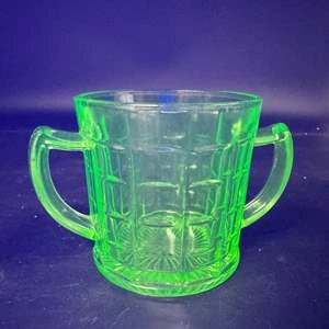 Vintage Green Depression Glass Cup
