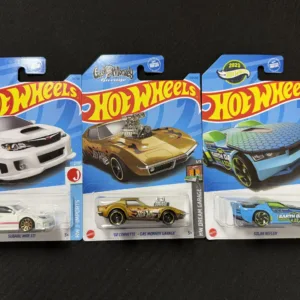 Hot Wheels 3-Car Lot – Subaru WRX STI, '68 Corvette & Solar Reflex